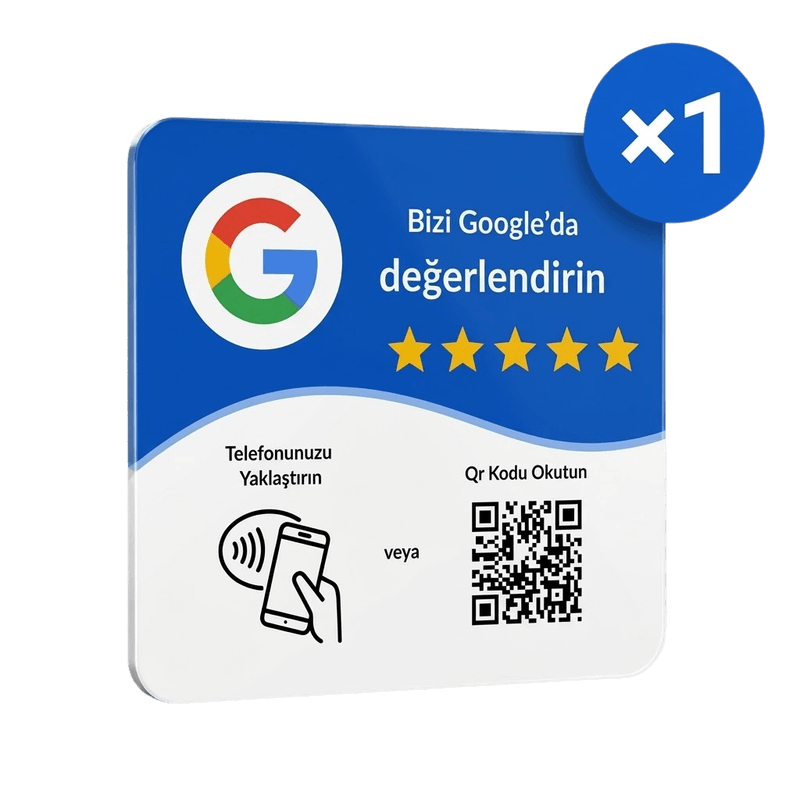 ODYQO Google Review NFC ve QR kartı, 1 adetlik paket