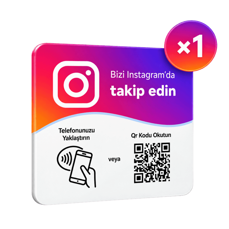ODYQO Instagram NFC ve QR kartı, 1 adetlik paket
